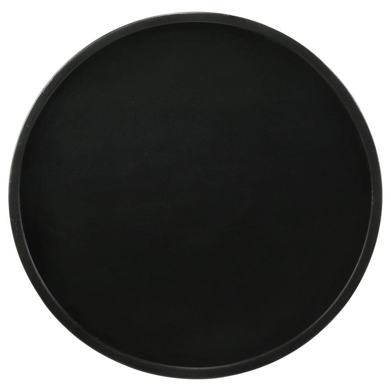 Ixia Round Solid Mango Wood Accent Side Table Black Stain-zoom-