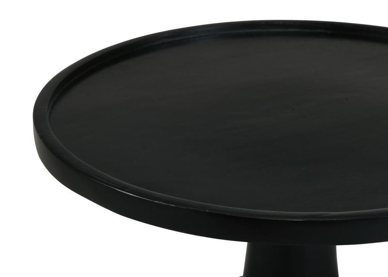 Ixia Round Solid Mango Wood Accent Side Table Black Stain-zoom-