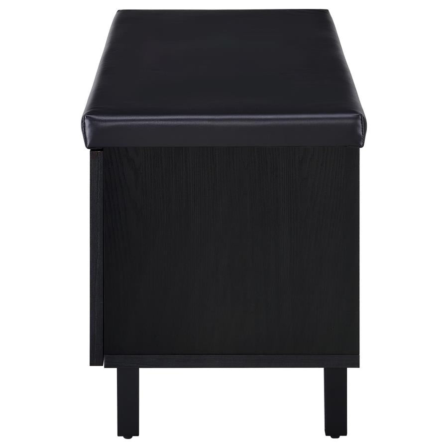Brixton 2-door Padded Entryway Shoe Storage Bench Black-6