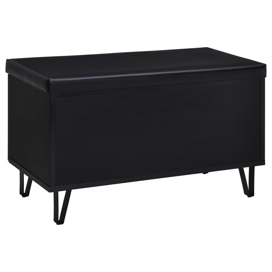 Brixton 2-door Padded Entryway Shoe Storage Bench Black-zoom-7