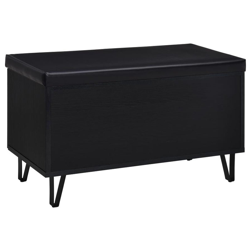 Brixton 2-door Padded Entryway Shoe Storage Bench Black-zoom-