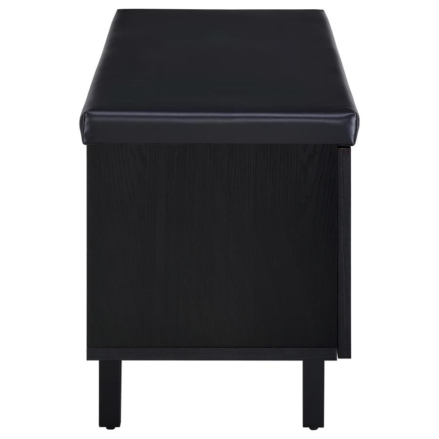Brixton 2-door Padded Entryway Shoe Storage Bench Black-9
