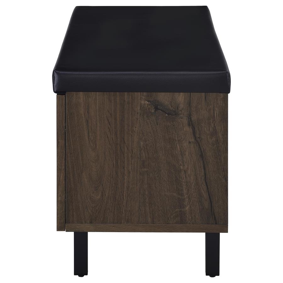 Brixton 2-door Padded Entryway Shoe Storage Bench Smoked Oak-zoom-6
