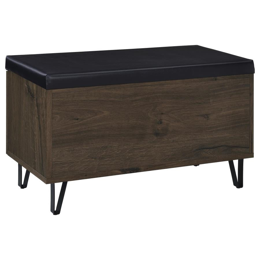 Brixton 2-door Padded Entryway Shoe Storage Bench Smoked Oak-7
