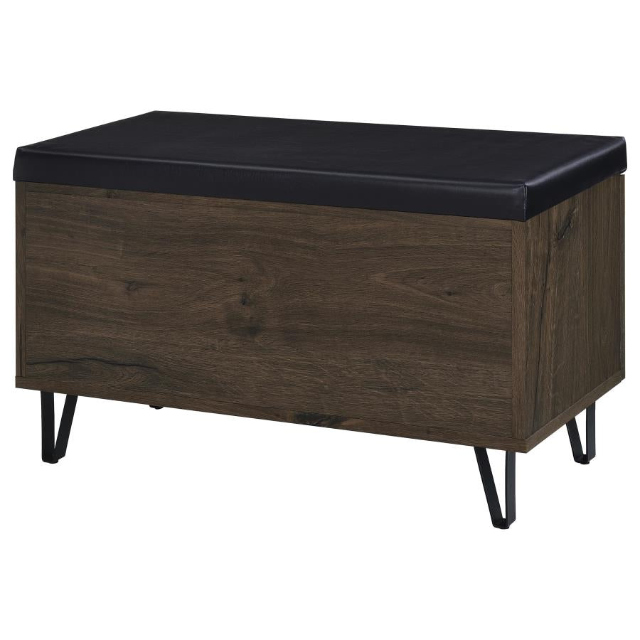 Brixton 2-door Padded Entryway Shoe Storage Bench Smoked Oak-zoom-8