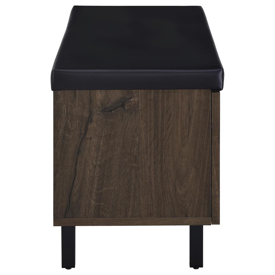 Brixton 2-door Padded Entryway Shoe Storage Bench Smoked Oak-9