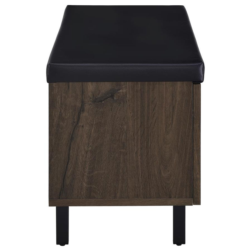Brixton 2-door Padded Entryway Shoe Storage Bench Smoked Oak-zoom-