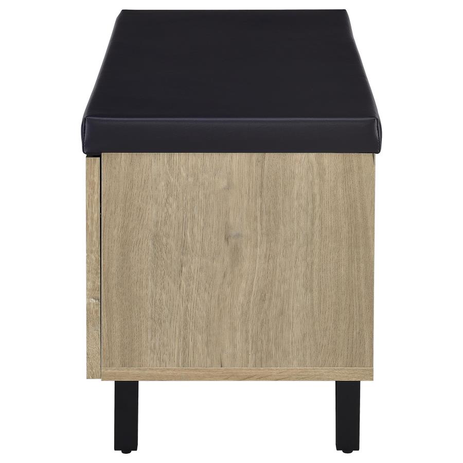Brixton 2-door Padded Entryway Shoe Storage Bench White Oak-6