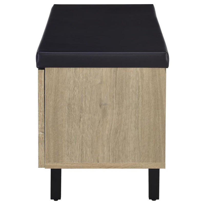 Brixton 2-door Padded Entryway Shoe Storage Bench White Oak-zoom-