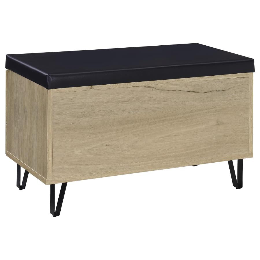 Brixton 2-door Padded Entryway Shoe Storage Bench White Oak-7