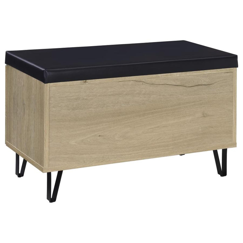 Brixton 2-door Padded Entryway Shoe Storage Bench White Oak-zoom-