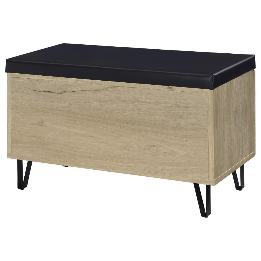Brixton 2-door Padded Entryway Shoe Storage Bench White Oak-zoom-8
