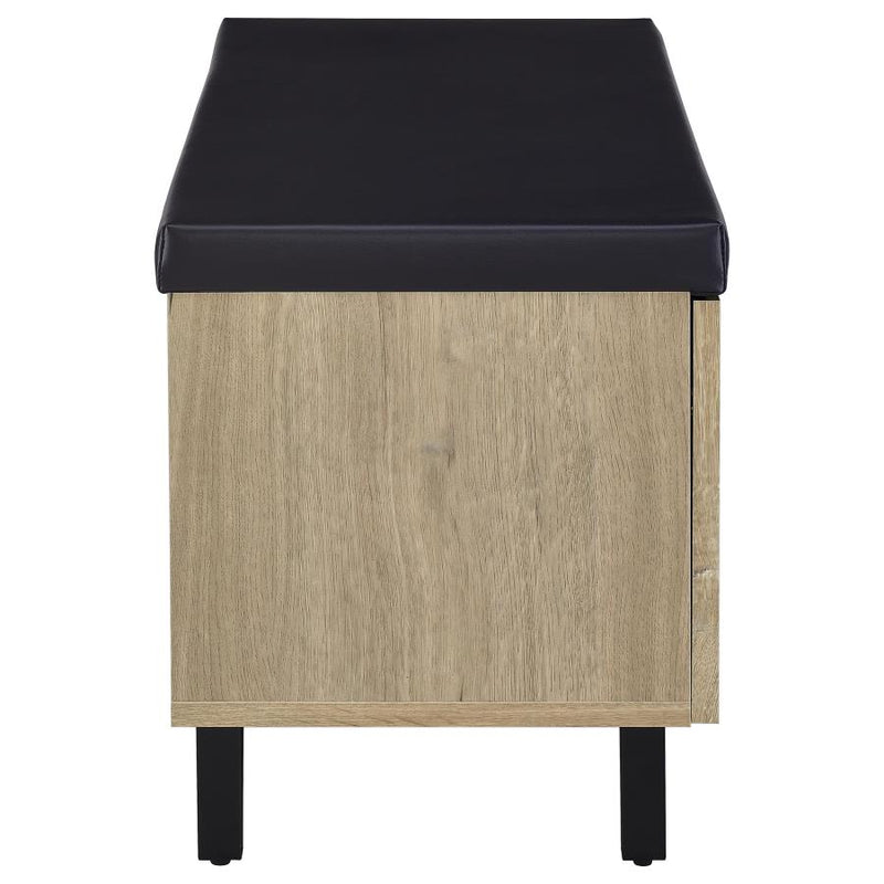 Brixton 2-door Padded Entryway Shoe Storage Bench White Oak-zoom-