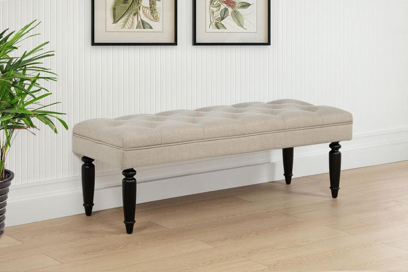 Marsha 52-inch Upholstered Entryway Accent Bench Latte-zoom-