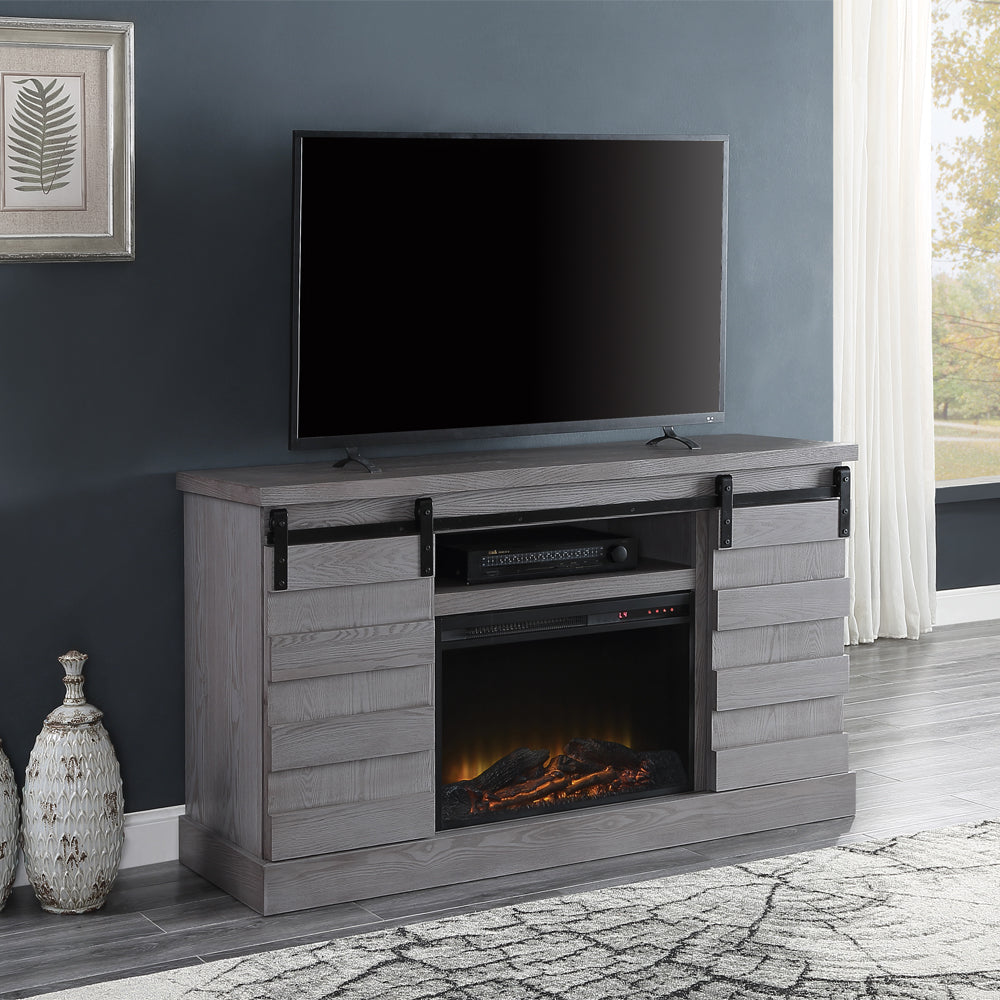 ACME Amrita Fireplace TV Stand – front view – Lusso Furniture Miami