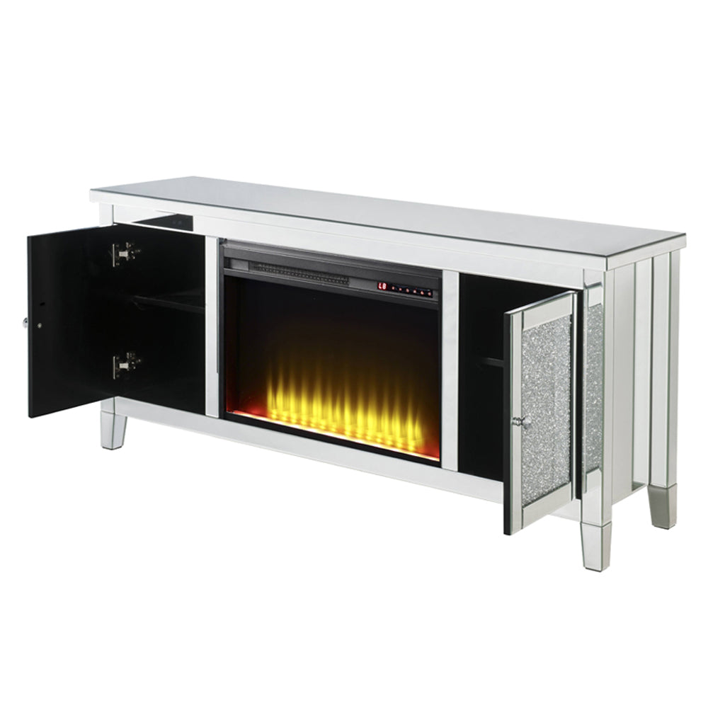 ACME Noralie Fireplace TV Stand – back view – Lusso Furniture Miami