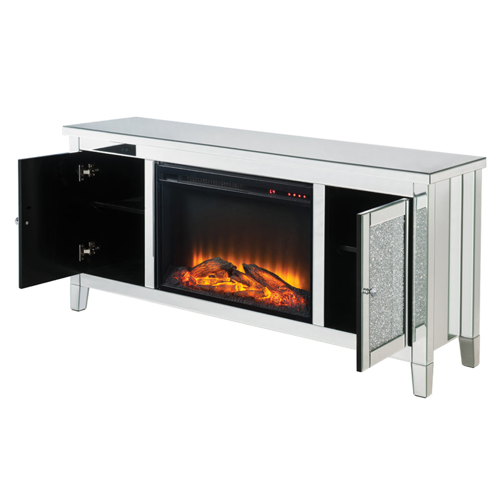 ACME Noralie Fireplace TV Stand – top view – Lusso Furniture Miami
