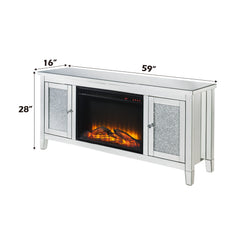 ACME Noralie Fireplace TV Stand – close-up – Lusso Furniture Miami