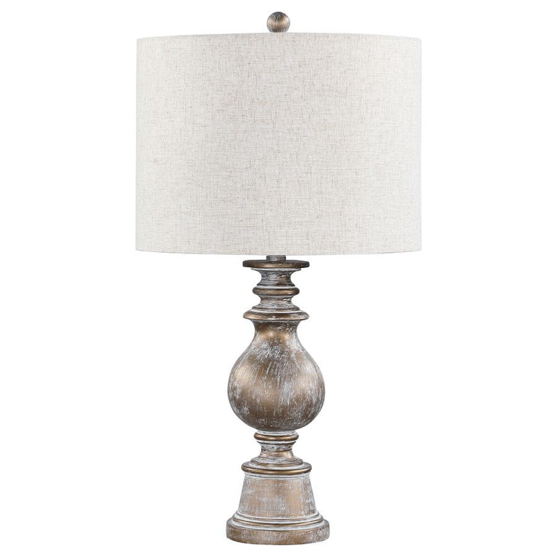 Brie 28-inch Drum Shade Urn Table Lamp Antique Gold-zoom-