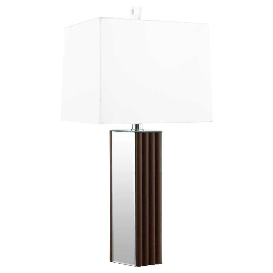 Elena 30-inch Square Tapered Mirrored Table Lamp Brown-zoom-3