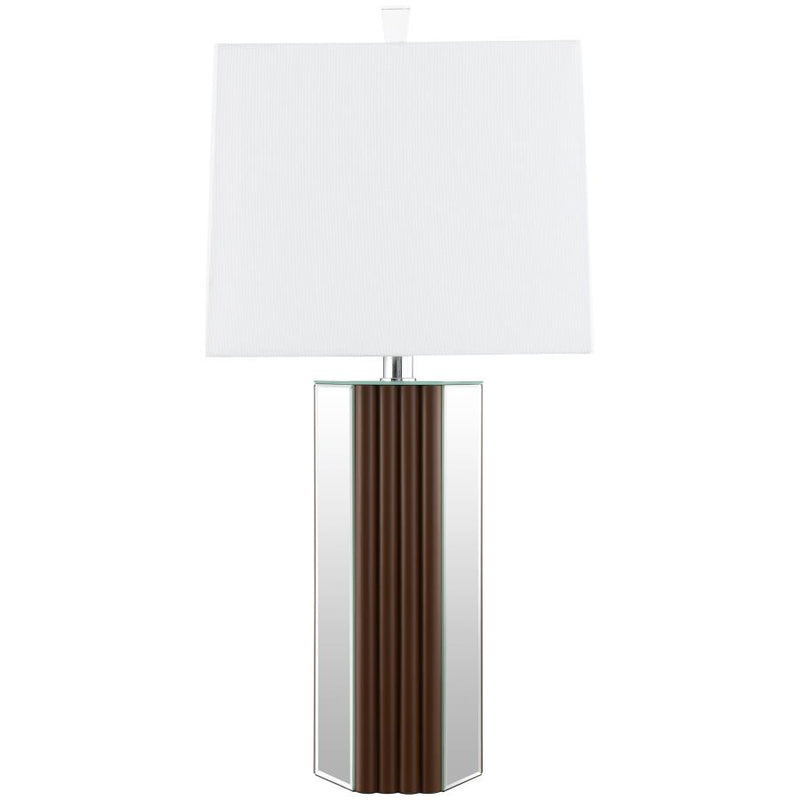Elena 30-inch Square Tapered Mirrored Table Lamp Brown-zoom-