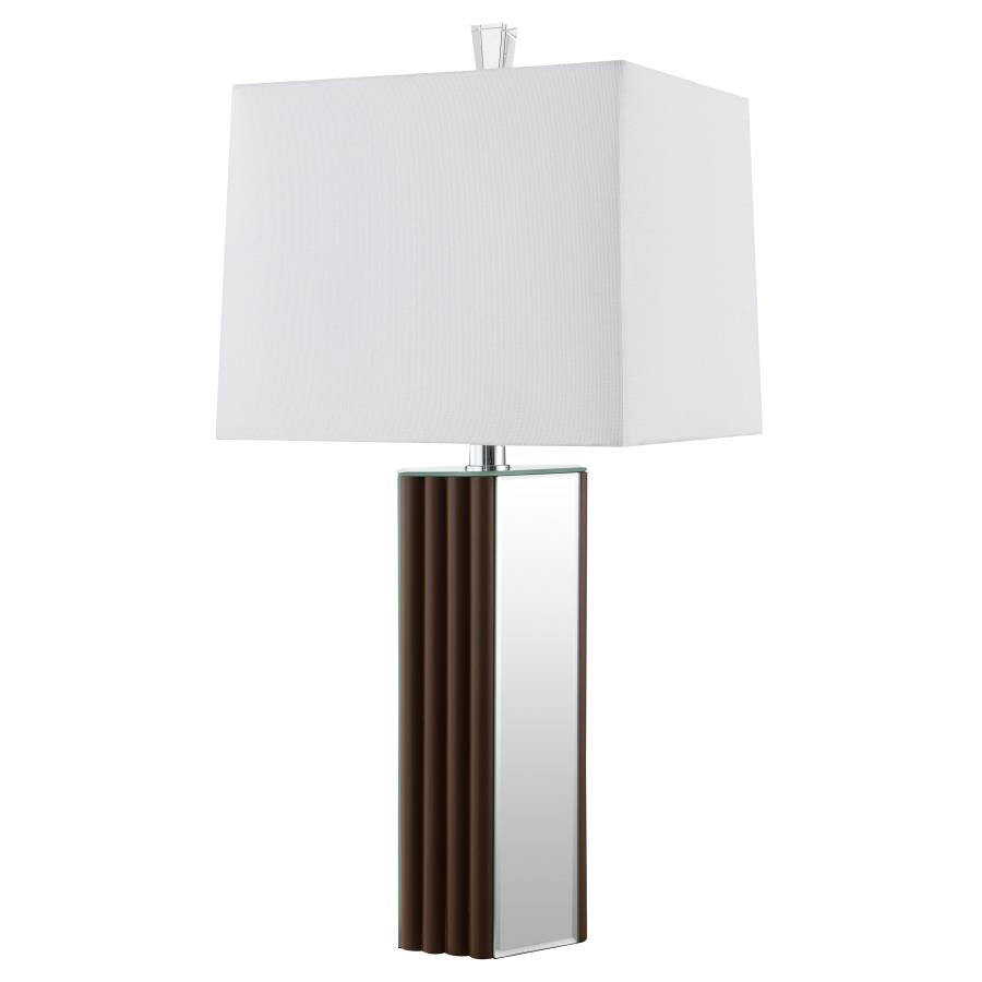 Elena 30-inch Square Tapered Mirrored Table Lamp Brown-zoom-5