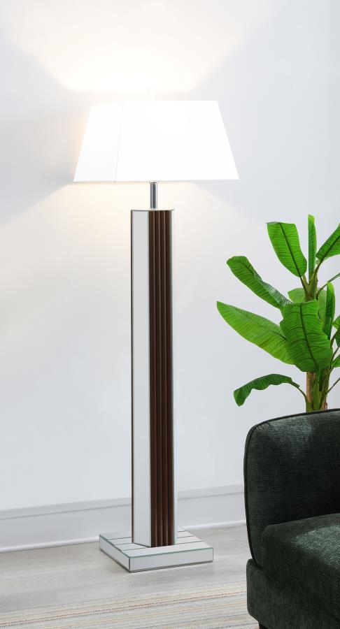 Elena 67-inch Square Tapered Mirrored Floor Lamp Brown-zoom-