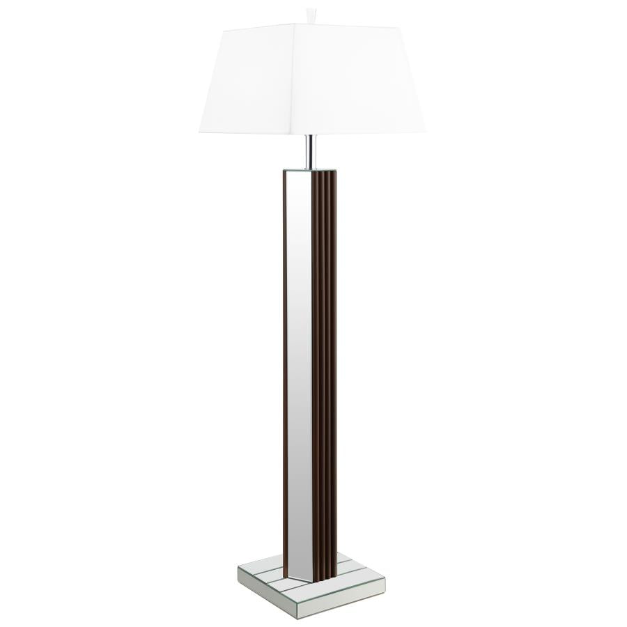 Elena 67-inch Square Tapered Mirrored Floor Lamp Brown-zoom-3