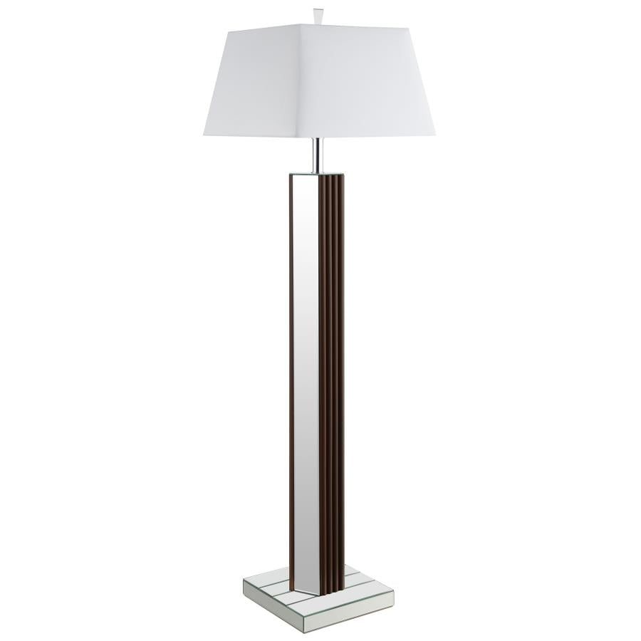 Elena 67-inch Square Tapered Mirrored Floor Lamp Brown-1