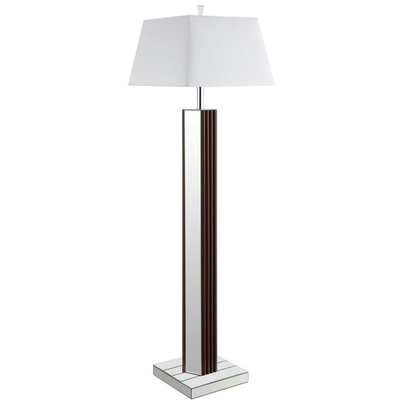 Elena 67-inch Square Tapered Mirrored Floor Lamp Brown-zoom-