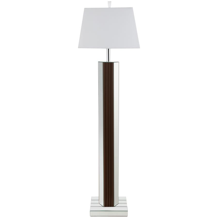 Elena 67-inch Square Tapered Mirrored Floor Lamp Brown-4