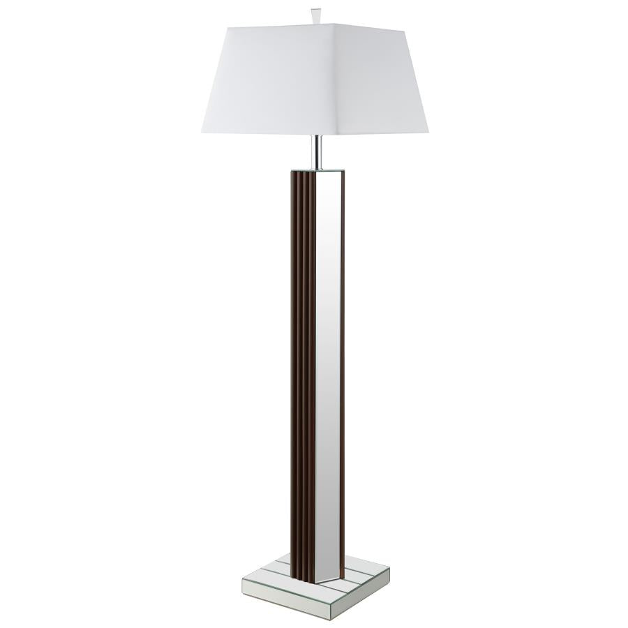 Elena 67-inch Square Tapered Mirrored Floor Lamp Brown-5