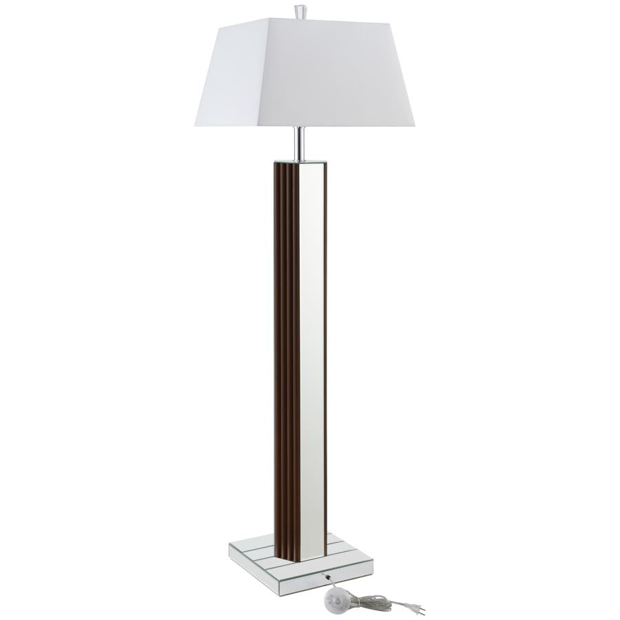 Elena 67-inch Square Tapered Mirrored Floor Lamp Brown-zoom-6