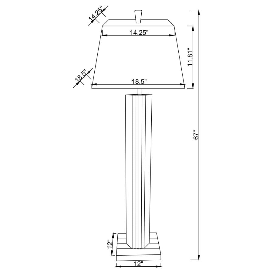 Elena 67-inch Square Tapered Mirrored Floor Lamp Brown-8