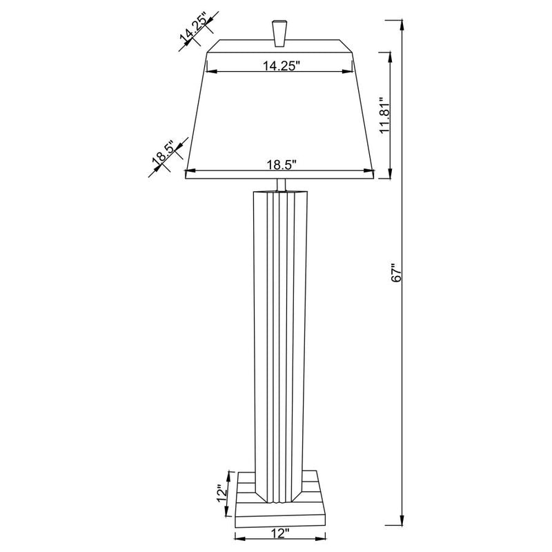 Elena 67-inch Square Tapered Mirrored Floor Lamp Brown-zoom-