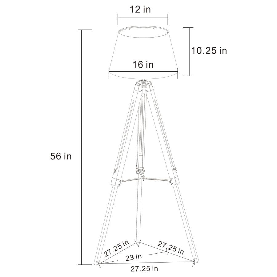Dayton 56-inch Empire Shade Metal Tripod Floor Lamp Grey-zoom-5