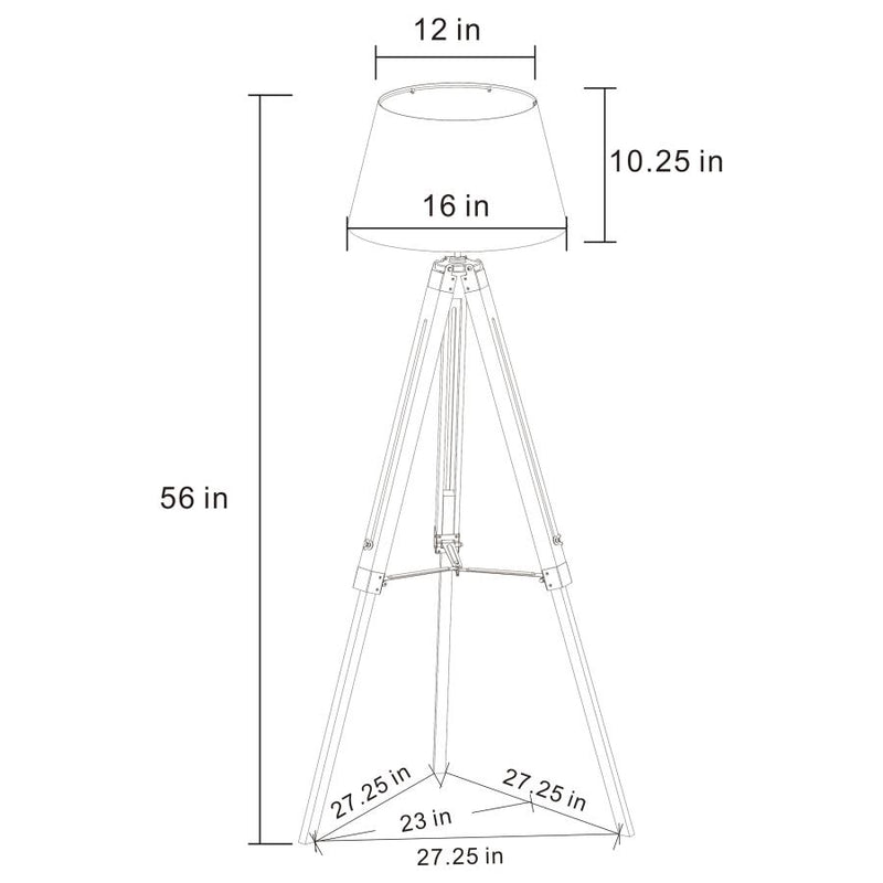Dayton 56-inch Empire Shade Metal Tripod Floor Lamp Grey-zoom-
