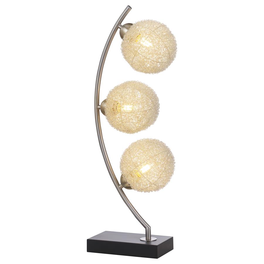 Claudia 30-inch Woven Spherical Metal Table Lamp Black-zoom-3