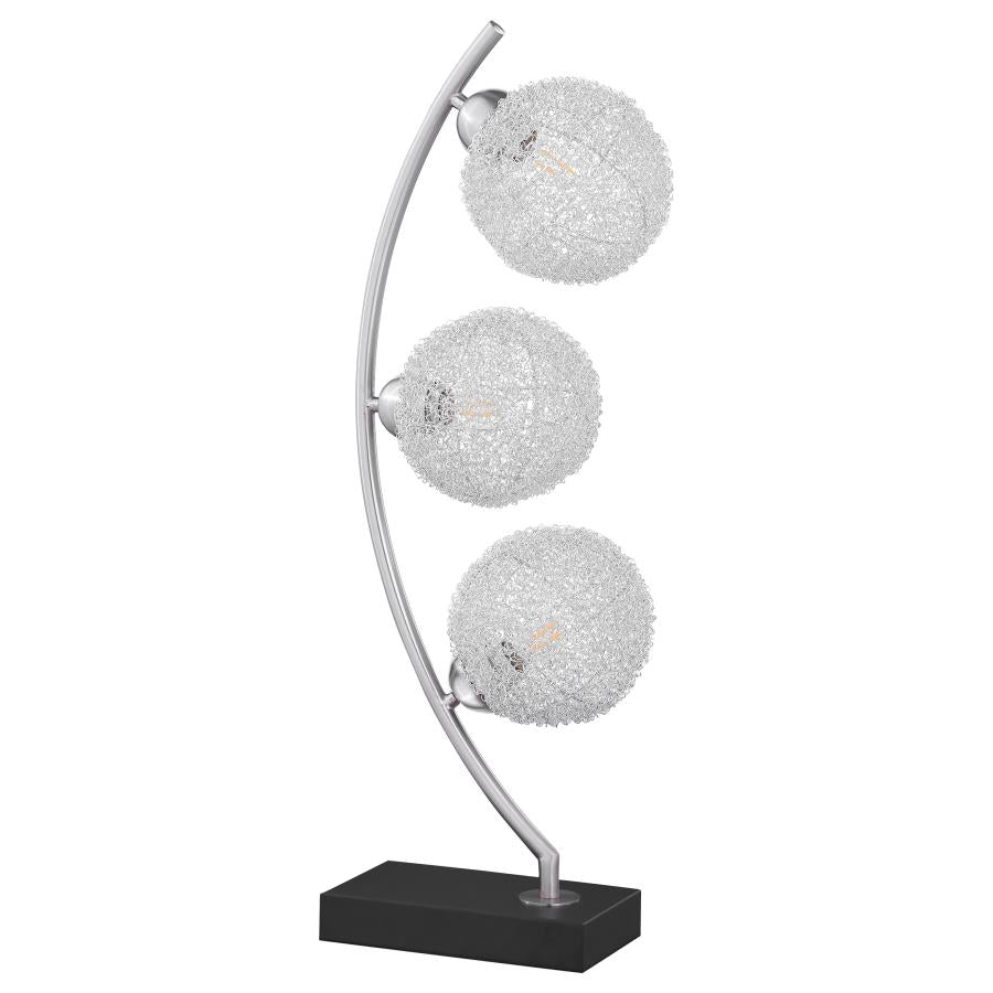 Claudia 30-inch Woven Spherical Metal Table Lamp Black-1