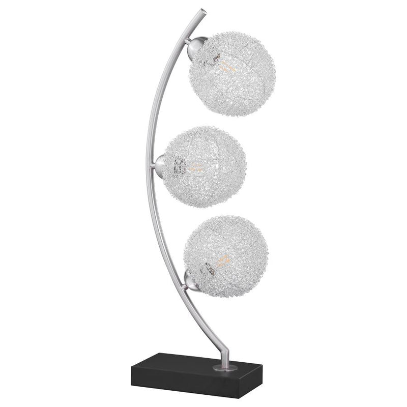 Claudia 30-inch Woven Spherical Metal Table Lamp Black-zoom-