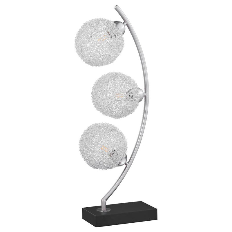 Claudia 30-inch Woven Spherical Metal Table Lamp Black-zoom-