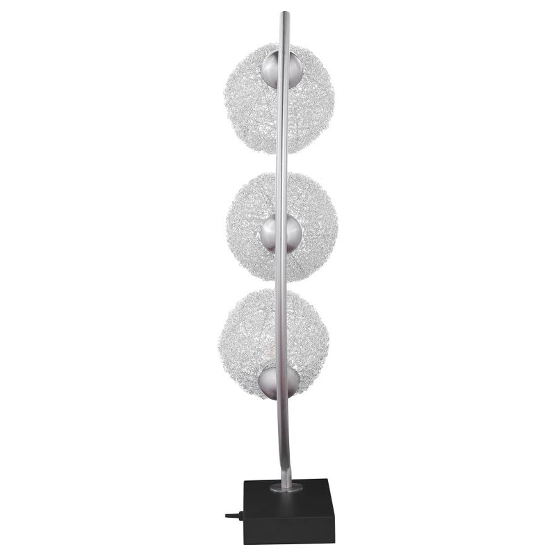 Claudia 30-inch Woven Spherical Metal Table Lamp Black-zoom-