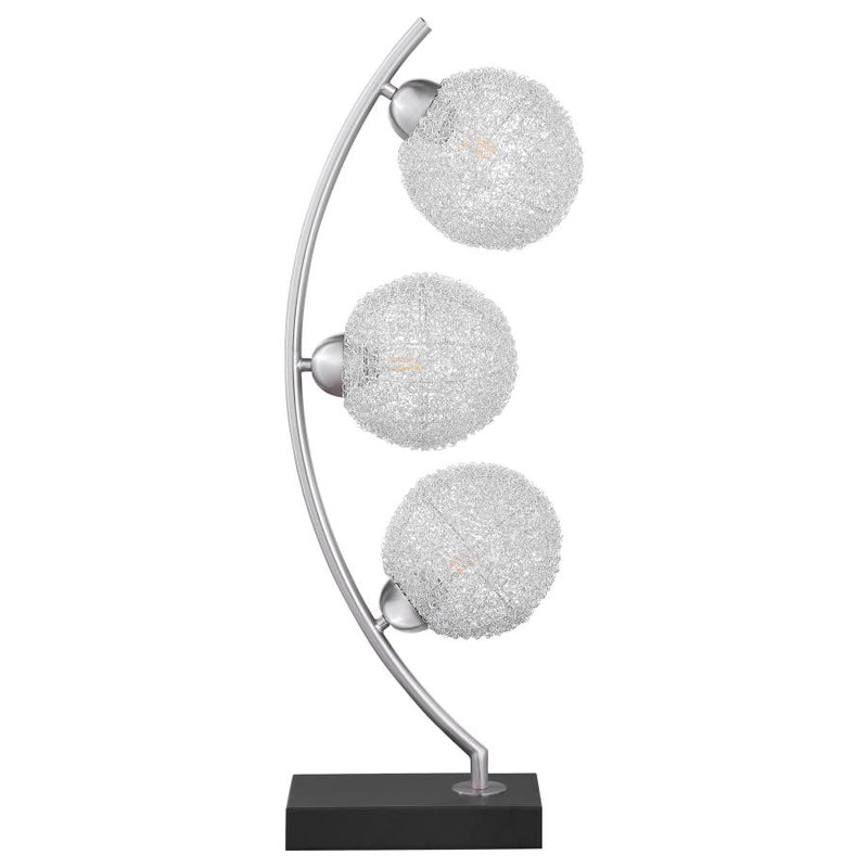 Claudia 30-inch Woven Spherical Metal Table Lamp Black-zoom-