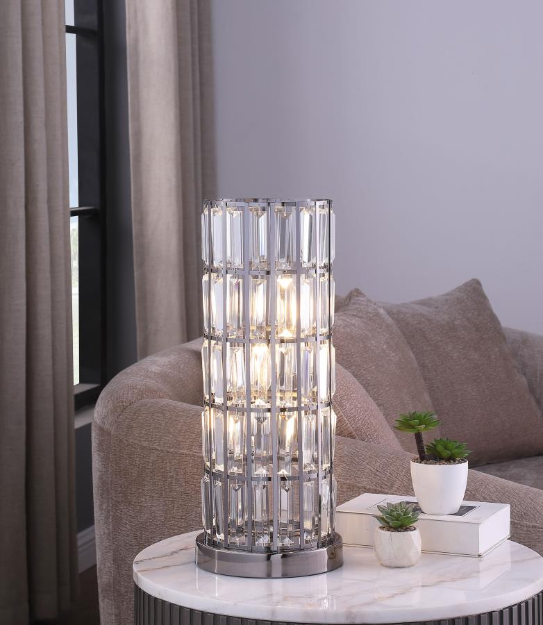 Wanda 20-inch Crystal Shade Bedside Table Lamp Black-2