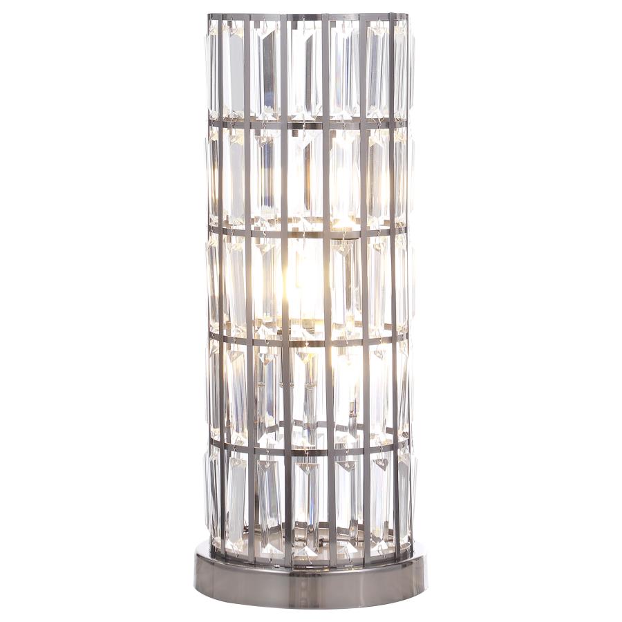 Wanda 20-inch Crystal Shade Bedside Table Lamp Black-1