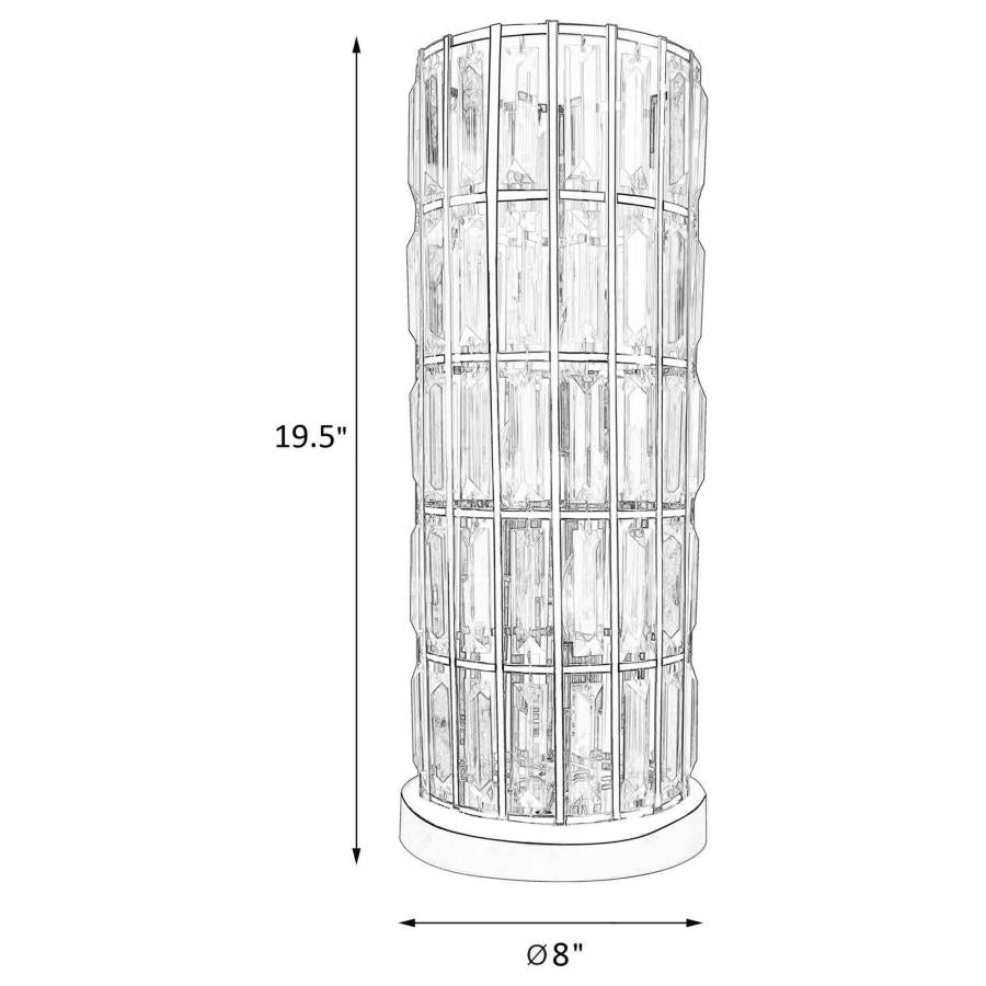 Wanda 20-inch Crystal Shade Bedside Table Lamp Black-zoom-3