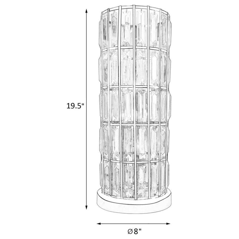 Wanda 20-inch Crystal Shade Bedside Table Lamp Black-zoom-