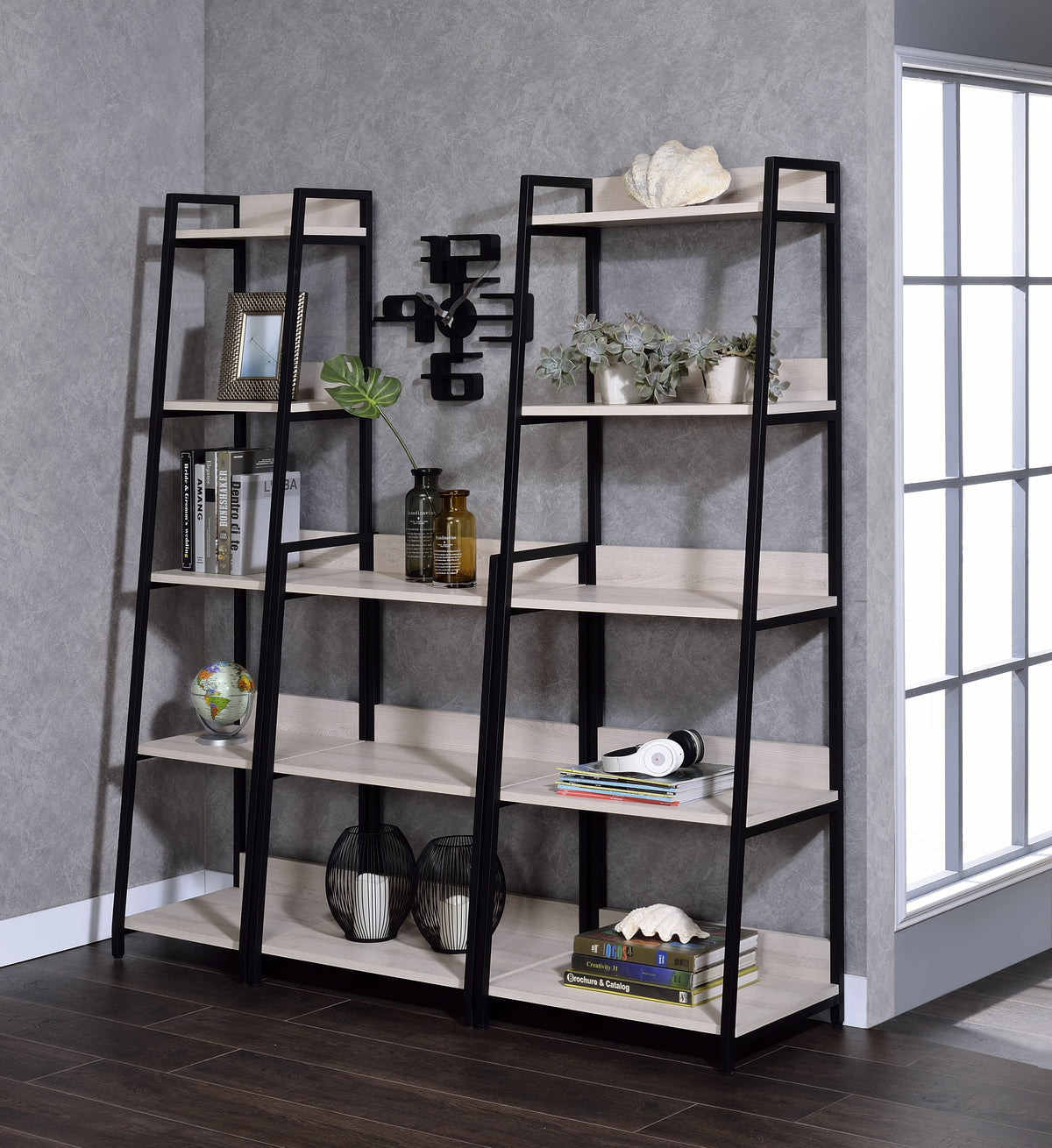 ACME Wendral 16 Inch Bookshelf – front view – Lusso Furniture Miami