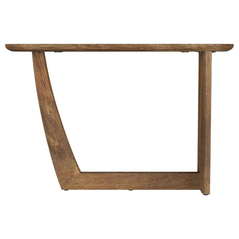 Fletcher Oval Solid Mango Wood Entryway Console Table Brown-zoom-