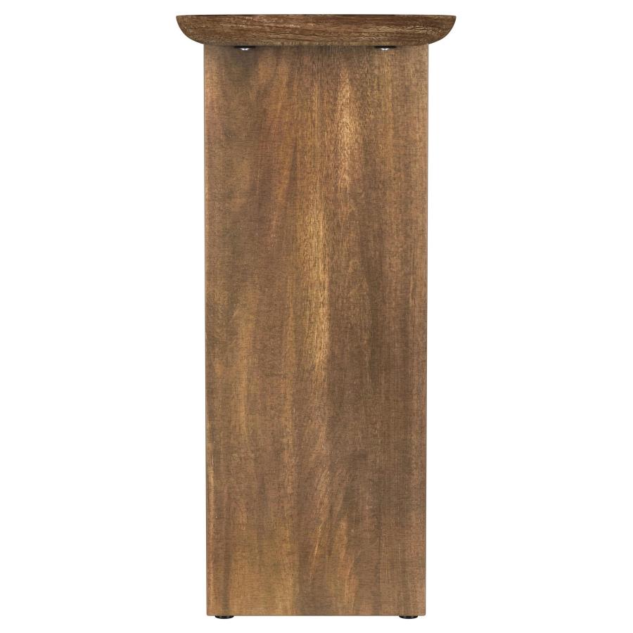 Fletcher Oval Solid Mango Wood Entryway Console Table Brown-7